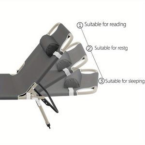 Cama Plegable Portátil Gris, Muebles Cómodos para Acampar al Aire Libre para Adultos, para Siestas y Vacaciones - Product Image 5