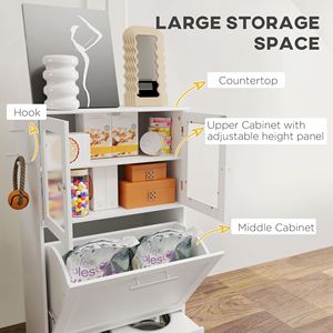 Stazione di Alimentazione per Cani con Kit Anti-Ribaltamento XL, Due Armadietti Rialzati, Ganci Laterali, 2 Ciotole Rialzate per Acqua e Cibo - Product Image 5