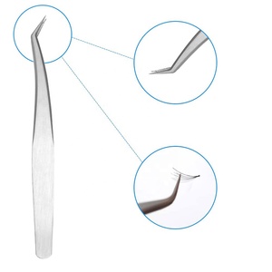 High Quality Custom Private Label Stainless Steel <b>Eyelash</b> Tweezers Kit Durable <b>Reusable</b> Customizable Tip Custom Logo OEM - Product Image 5