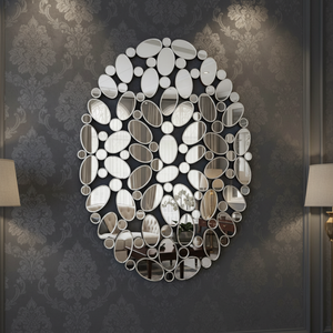 Miroir ovale 44x31 pouces, grand miroir mural, miroir décoratif élégant pour salon, chambre à coucher, salle de bain |   Décoration élégante pour la maison - Product Image 3