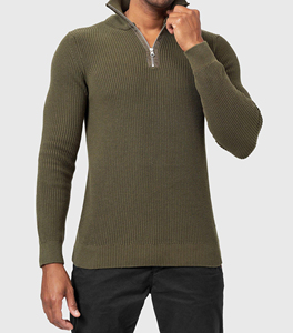 Sudadera de Felpa de Algodón de 500 GSM para Hombre con Media Cremallera, Hombros Caídos, Estilo Hip Hop, Logotipo Personalizado, Felpa Francesa, Serigrafía y Bordado - Product Image 1