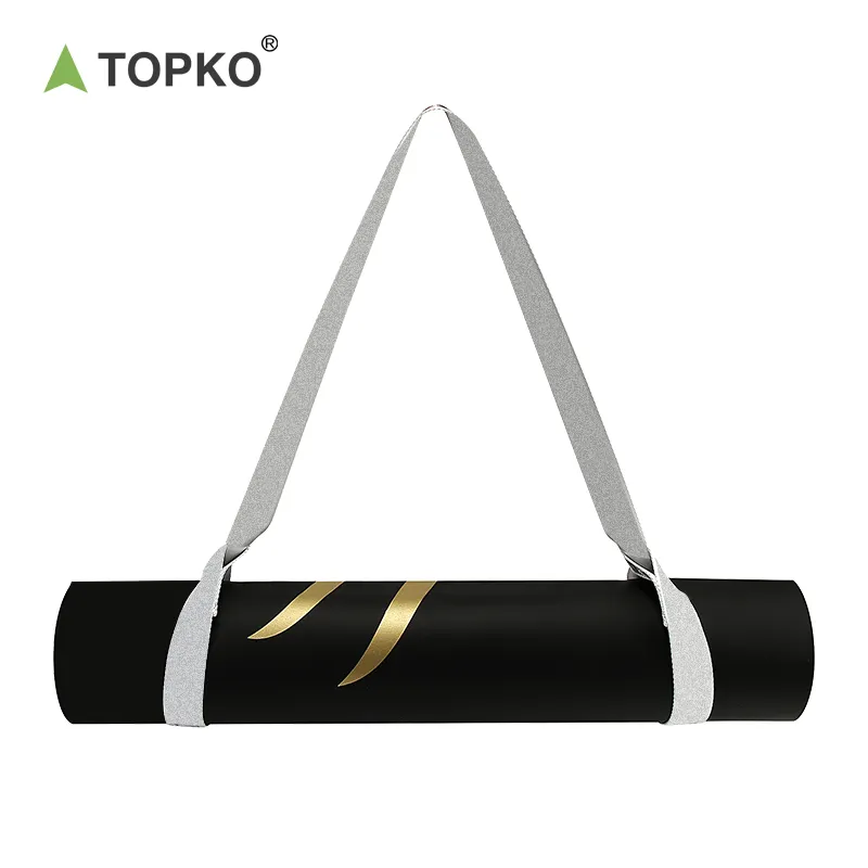 TOPKO abastecido de alta calidad Color plata hombro Yoga llevar cinturones ajustable Yoga Mat correa para Fitness y ejercicio Yoga Mat