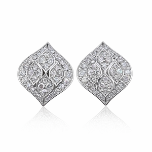 Round Cut Natural Diamond Ladies <b>Stud</b> Earrings Womens 1.29 Cttw 925 <b>Sterling</b> <b>Silver</b> Prong Set Trendy Wholesale Jewelry - Product Image 1