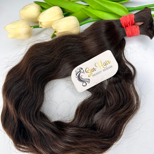 Alta calidad Super doble dibujado Grado Superior cabello a granel onda Natural #2 Color cutícula completa alineada 100% extensiones de cabello humano Real - Product Image 2