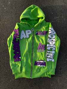 Sweat à capuche personnalisé lourd surdimensionné Hip Hop Streetwear Sweat à capuche à fermeture éclair complète pour hommes sweats à capuche surdimensionnés en coton polaire - Product Image 2