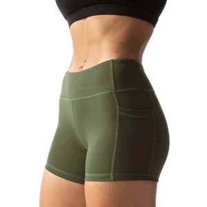 Wholesale Women's Yoga Shorts Breathable Elastic Waist Anti-Wrinkle Cotton Blend Gym <b>booty</b> Shorts - Product Image 1