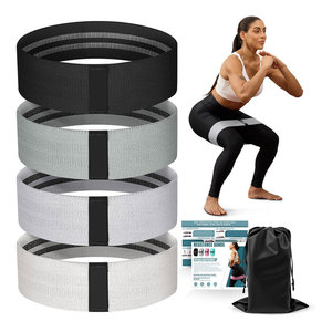 Ensemble de 3 bandes de résistance en latex rose personnalisées, réglables, antidérapantes, pour squats et fessiers, qualité supérieure, directement de l'usine - Product Image 1