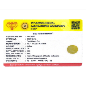 Loose 4.1 Carat Oval Cut Yellow Sapphire Gemstone for Fine Jewelry - Product Image 4