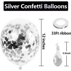 Silver <b>Confetti</b> Latex Party Balloons 60 Pack 12 Inch Helium Glitter Balloons for <b>Weddings</b> Graduations and Bridal Showers - Product Image 3