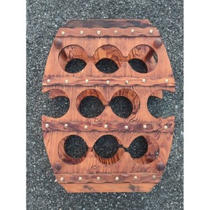Estante para Botellas de Vino de Madera de Acacia, Estilo Rústico, para Mesa, 9 Botellas, Ecológico, Duradero, Ligero, para Exteriores, Venta al por Mayor en India - Product Image 2