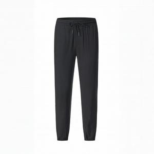 Pantalon de jogging décontracté gris pour homme, taille élastique avec cordon de serrage, léger, respirant, en polyester tricoté pour l'automne - Product Image 5