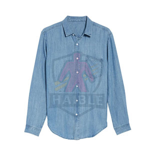 Chemises décontractées en coton 100% à texture douce et coutures durables, respirantes, séchage rapide, haute qualité, confort quotidien, chemise en jean - Product Image 4