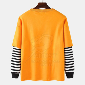 Sweat-shirt à col rond coupe classique 100% coton tricoté Hiver Couleur unie Manches longues Pull décontracté Logo avant Unisexe - Product Image 2