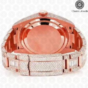 Charm_Jewells Women's Luxury Stainless Steel <b>Watch</b> Rose Gold Diamond Encrusted Round Dial Analog Quartz Movement 38mm - Product Image 3