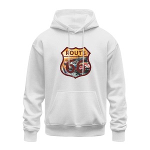 Hecho en EE. UU., Envío Gratuito, MOQ=1, Sudadera con Capucha con Estampado 2D de Graffiti Route 66, Corte Regular para Hombre, Sudadera Informal de Alta Calidad y Peso Pesado - Product Image 6