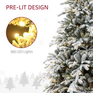Albero di Natale Bianco di 2,1 m con Luci Preinstallate Dorate, Albero Artificiale con Luci LED Bianco Caldo, 1650 Punte, Base in Metallo - Product Image 5