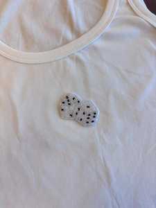 Débardeur Vintage Brodé de Perles Cœur, Perles de Rocaille Plaqué Argent, T-shirt Tendance Personnalisable, Grande Vente - Product Image 1