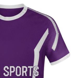 Men Purple White Sublimated Handball Jersey Short Sleeve <b>Polyester</b> Sports <b>Shirt</b> Team Wear Performance Match Training Apparel - Product Image 6