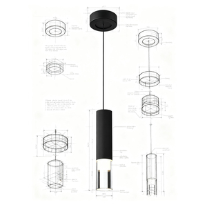 Stile nordico rotondo ciondolo luce semplice e alla moda adatto per bancone bar tavolo da pranzo alto Lumen - Product Image 3