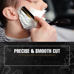 Customized Disposable Stainless Steel Straight <b>Razors</b> Gold Plated Beauty Salon Shaving Tools for Hair Face Body Shaving - Product Image 6