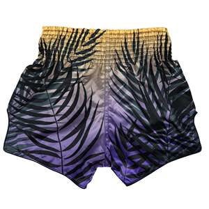 Pantalones Cortos de MMA para Hombre, Color Morado con Rayas de Tigre Negro, Corte Regular, Secado Rápido, Poliéster, Ropa de Artes Marciales Mixtas, Talla Adulto - Product Image 2
