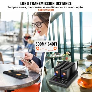Sistema Pager Wireless per Ristoranti, Raggio d'Azione 500m, per Gestione Code Clienti, Funzioni di Attesa Clinica, Beeper con Vibrazione per Clienti - Product Image 6