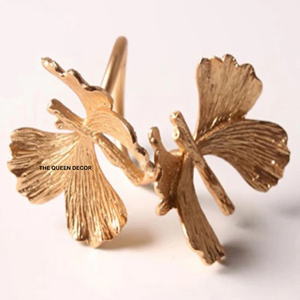 Qualité supérieure, parfait pour la vaisselle et la cuisine, porte-serviettes en forme de feuille, forme carrée, finition élégante or et argent - Product Image 5