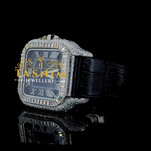 Montre pour homme en acier inoxydable, mouvement à quartz ETA, boîtier carré de 41 mm, cadran à chiffres romains, date automatique, bouton poussoir, fermoir caché, luxe - Product Image 3