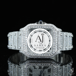 AARVA JEWELS นาฬิกาสแตนเลสสตีลหรูหราประดับเพชร ตัวเรือนทรงสี่เหลี่ยม 39 มม. ระบบอนาล็อก ควอตซ์ นาฬิกาแฟชั่นสำหรับทุกเพศ - Product Image 1