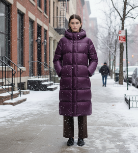 Manteau matelassé élégant pour femme, style urbain, veste courte matelassée minimaliste à col montant, streetwear d'hiver, doudoune - Product Image 1