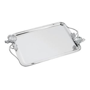 Luxury Silver Butterfly Serving Tray with Branch Handles Metal Decorative Ottoman Tray for Coffee <b>Table</b> Wedding Home Decor - Product Image 4