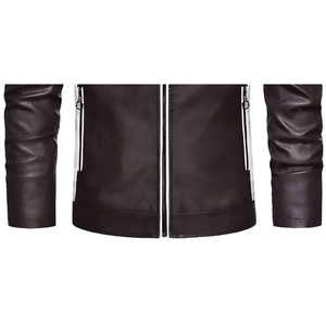 Top Hot Premium Quality Reversible Wool <b>Lined</b> Casual Polyester Winter Leather <b>Jacket</b> for Men Front Logo Waterproof Windproof - Product Image 5