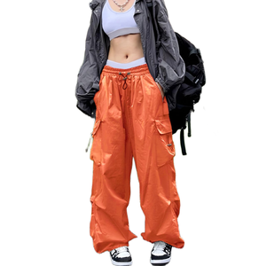 Custom Logo and Color Vintage Pockets High Waist Streetwear Baggy Casual Ladies Long Cargo Pant for Women Cargo <b>Trousers</b> - Product Image 2