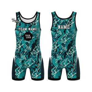 Combinaisons de lutte personnalisées légères, résistantes aux déchirures, respirantes, en tissu sublimé, unisexes, pour la compétition - Product Image 4