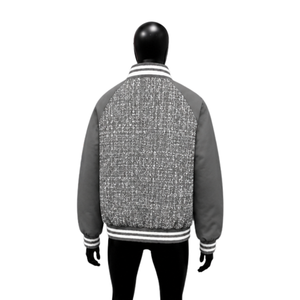 PREMIUM GREY VARSITY <b>JACKET</b> FOR <b>MEN</b> MODERN STREETWEAR <b>JACKET</b> DAILY WEAR CLASSIC ZIP FASHIONABLE OUTERWEAR Closure Casual Style P - Product Image 2