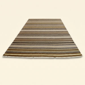 Alfombra DECORDEC de Lana, Tejida a Mano, con Rayas Horizontales Finas y Texturizadas, Antideslizante, Ecológica, Gruesa, Estilo Moderno para Dormitorio y Sala de Estar - Product Image 2