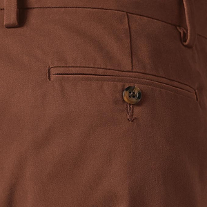Pantalones Chinos de Algodón para Hombre, Corte Recto, Color Marrón, Cintura Media, Estilo Casual, Cierre de Botones, Estilo Otoñal, Antiarrugas, con Bolsillos Laterales - Product Image 5