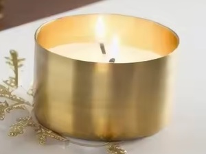Gold Metal Tea Light Holder Round Candle <b>Jar</b> With Lid <b>Decorative</b> Lantern for Home Christmas Table Decor - Product Image 4