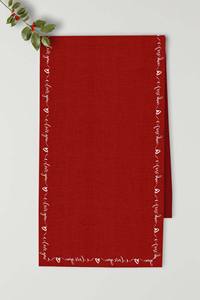 Nouveau chemin de table de luxe, doux et de qualité supérieure, pour table à manger, design brodé, couleur rouge, avec logo personnalisé - Product Image 2