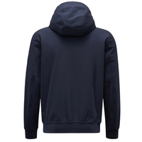 Blouson à capuche bleu marine pour homme, en toile, coupe-vent, fermeture éclair, vêtement d'hiver décontracté, coupe régulière, couleur unie, polyester