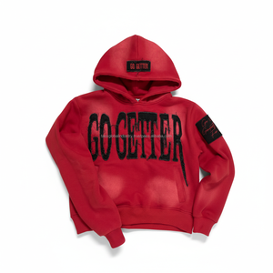 Sweat à capuche unisexe entièrement zippé, style streetwear, coupe oversize, broderie effet usé, personnalisable, vente en gros OEM - Product Image 1