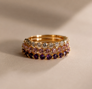 Dainty Birthstone <b>Stack</b> <b>Ring</b> Luxury Everyday Jewelry Gold Plated Gift For Women Promise <b>Ring</b> - Product Image 5