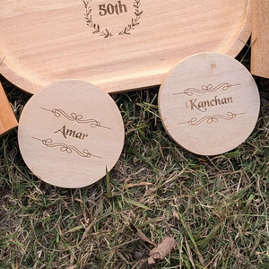 Ensemble de sous-verres en bois écologique faits à la main pour la protection des boissons et une utilisation quotidienne à la table - Product Image 6