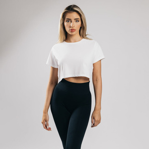 Custom Screen Printed Jersey 100% Cotton Sexy Club Style <b>Women's</b> Crop <b>Top</b> Anti-Wrinkle & Quick Dry Features Wholesale T-shirt - Product Image 1