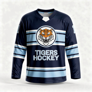 Camiseta de Hockey sobre Hielo Eagle Force para Hombre, Manga Larga, Cuello en V, Sublimada, Poliéster que Absorbe la Humedad, Ropa Deportiva, Corte Regular - Product Image 5