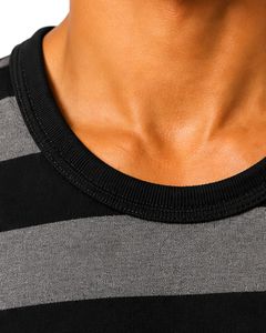 Débardeur en coton rayé noir et gris pour homme – Débardeur décontracté d'été pour la gym et le fitness – Respirant, coupe ample, style streetwear - Product Image 6