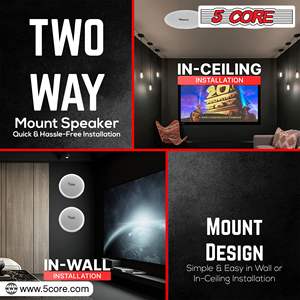 6.5 Inch 60W Peak 2-Way Ceiling <b>Speaker</b> for Home Audio In-Wall Tweeter-CL 6.5-12 2W" - Product Image 6