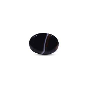 Natural Sulemani Haqeeq 32.72 Carat Loose Gemstone Pear Cut Black with White and Brown Streaks for Fine Jewelry - Product Image 2