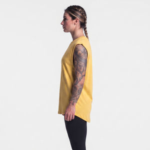 Débardeur tricoté sans manches pour femme, col rond, longueur longue, décontracté, pour le sport et l'entraînement - Product Image 3