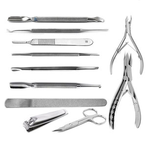 Kit de herramientas de podología de 5 piezas: Alicates cóncavos para uñas de los pies con diseño de flecha y llama, de apertura de mandíbula ancha, duraderos, profesionales, forjados en Alemania. - Product Image 4